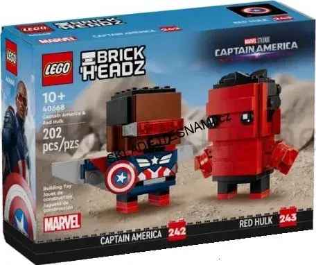 LEGO 40668 BRICK HEADZ FIGURKY KAPITÁNA AMERIKY A ČERVENÉHO HULKA